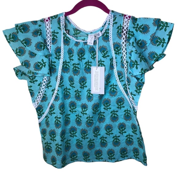 Joie ruffle sleeve floral top size XS - Picture 1 of 10